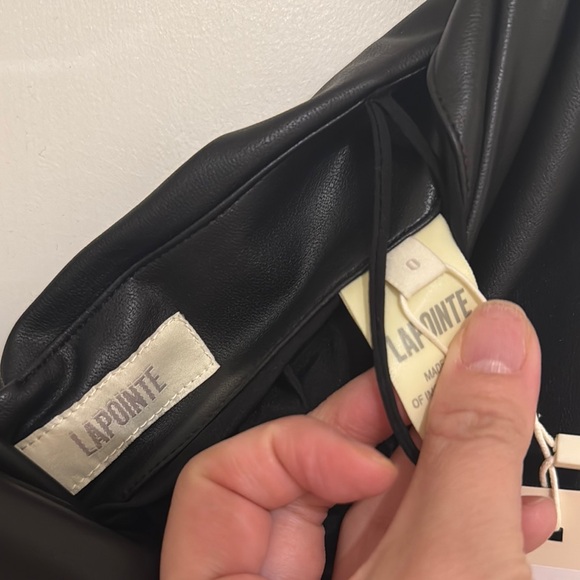 NEW WITH TAGS LAPOINTE FAUX LEATHER SARONG SKIRT BLACK 0 XS - Picture 4 of 5